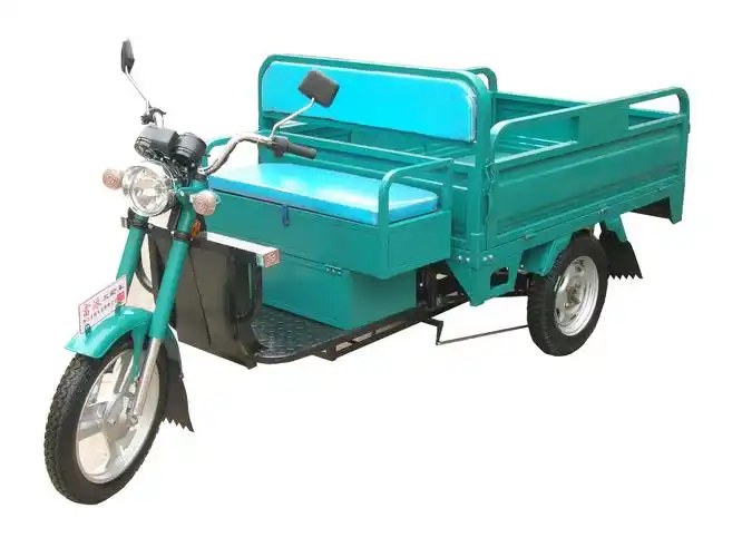 Teal electric tricycle